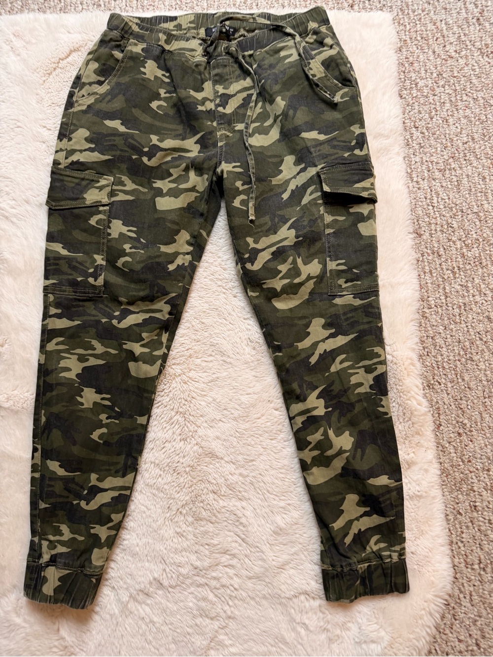 Almost Famous Women’s Camo Cargo Pants - Olive & Dark Green